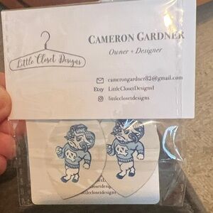UNC Tar Heels handmade Earrings - Blue and White